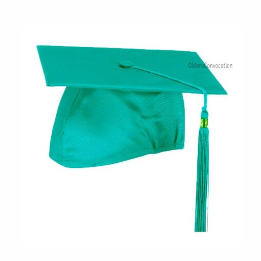 ''Emerald Green Shiny High School Graduation Cap''>