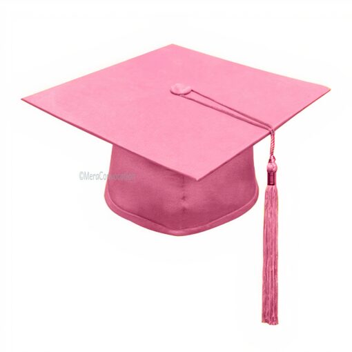 ''Pink Matte Graduation Cap''>