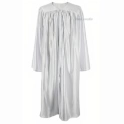 ''White Shiny High School Graduation Gown''>