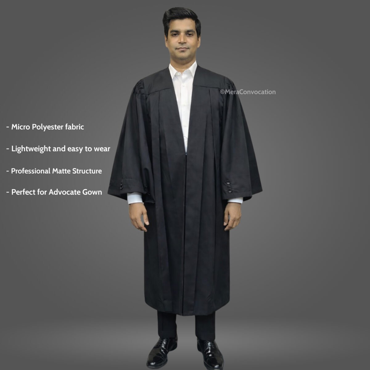 Advocate Lawyer Gown with White Neck Band – Mera Convocation
