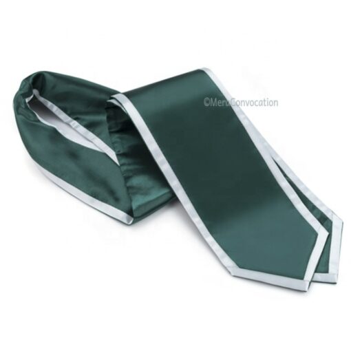 ''Forest Green Graduation Stole with White Piping''>