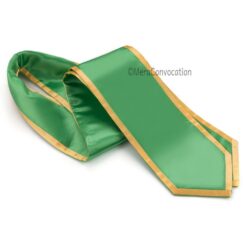 ''Green Graduation Stole with Yellow Piping''>