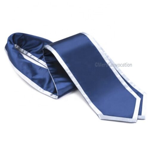 ''Navy Blue Graduation Stole with White Piping''>