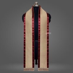 Golden Dupion Cotton Graduation Stole with Maroon Border