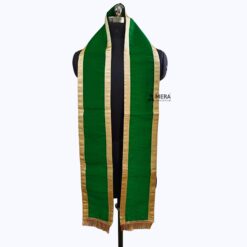 ''Green Traditional Cotton Convocation Stole with Golden Border''>