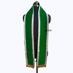 ''Green Traditional Cotton Convocation Stole with White Border''>