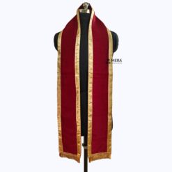 ''Maroon Traditional Cotton Convocation Stole with Golden Border''>
