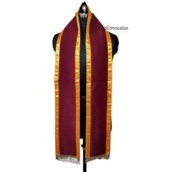 ''Maroon Traditional Cotton Stole with Yellow Border''>