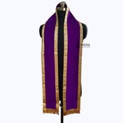 ''Purple Traditional Cotton Convocation Stole with Golden Border''>