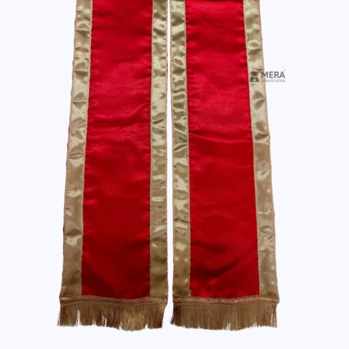 ''Red Traditional Cotton Convocation Sash with Golden Border''>