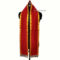 ''Red Traditional Cotton Stole with Yellow Border''>