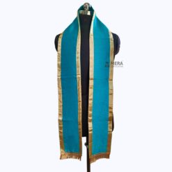 ''Sea Blue Traditional Cotton Convocation Stole with Golden Border''>