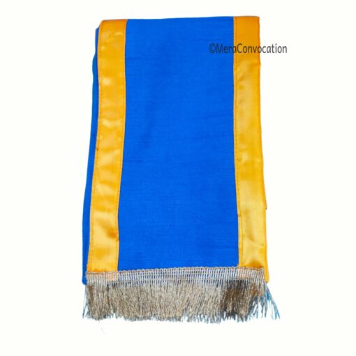 ''Traditional Royal Blue Cotton Sash with Yellow Border''>