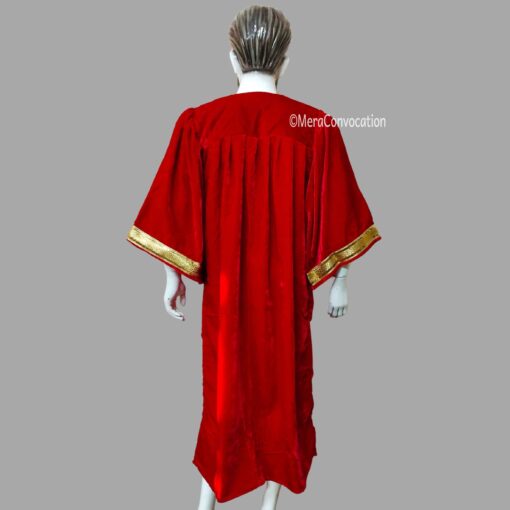 ''Back View of Red Velvet Gown''>