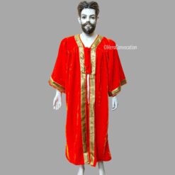 ''Orange Premium Velvet Graduation Gown''>