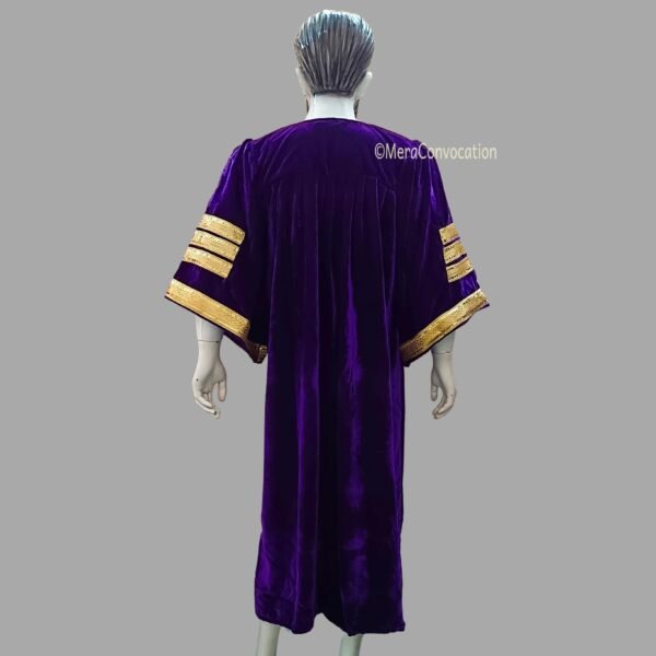 Purple Premium Velvet Graduation Gown and Cap – Three Sleeves Border ...