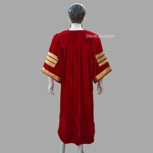 ''Back View - Red Premium Velvet Gown''>