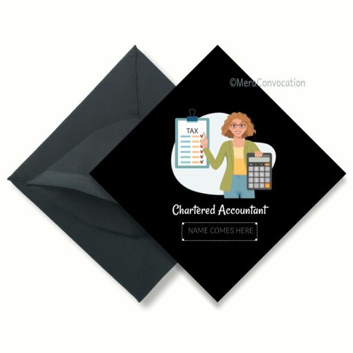 ''Female CA Personalized Graduation Cap - Chartered Accountant''>