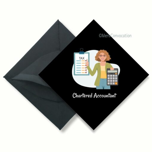 ''Female CA Printed Graduation Cap - Chartered Accountant''>