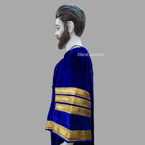 ''Left Sleeve - Royal Blue Premium Velvet Gown''>