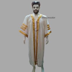 ''Off White Premium Velvet Graduation Gown - Three Sleeves Border''>