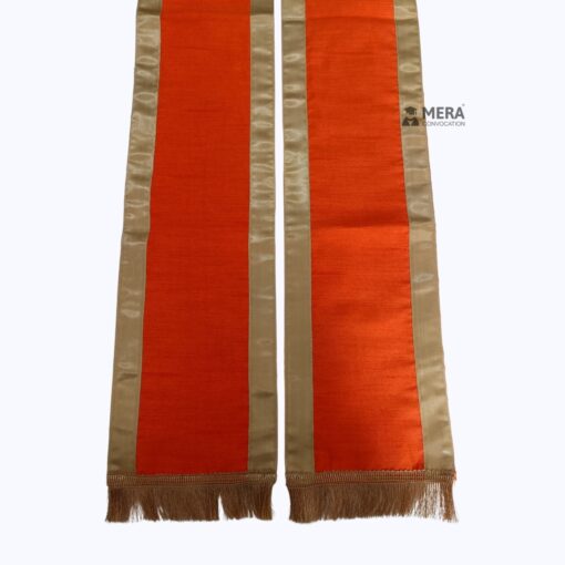 ''Orange Traditional Cotton Convocation Sash with Golden Border''>