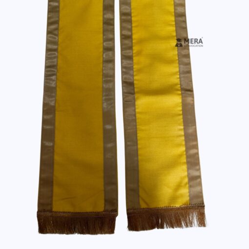 ''Yellow Traditional Cotton Convocation Sash with Golden Border''>