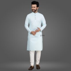 ''Sky Blue Cotton Kurta Pajama''>