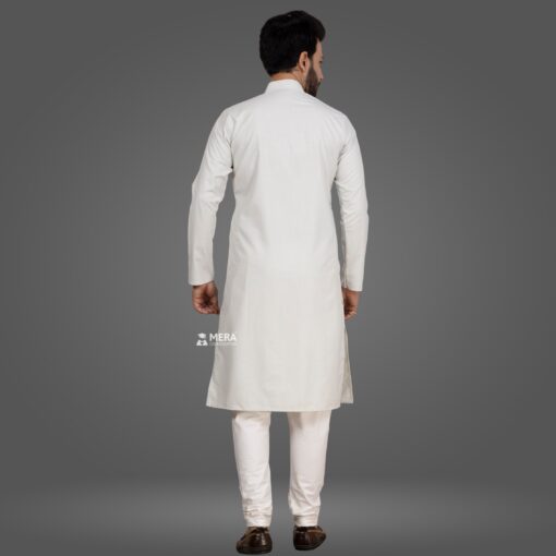 ''Back View of Greenish Grey Kurta and Pajama''>