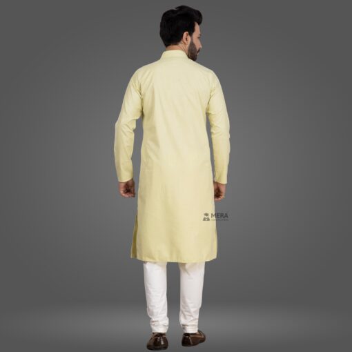 ''Back View of Lime Green Kurta and Pajama''>