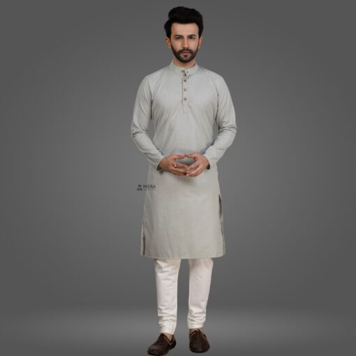 ''Light Grey Kurta and Pajama''>