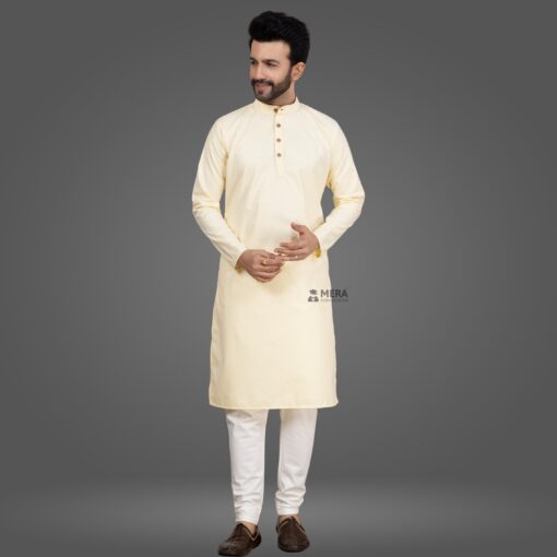 ''Light Yellow Kurta Pajama''>