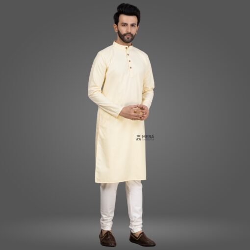 ''Light Yellow Premium Kurta and Pajama''>