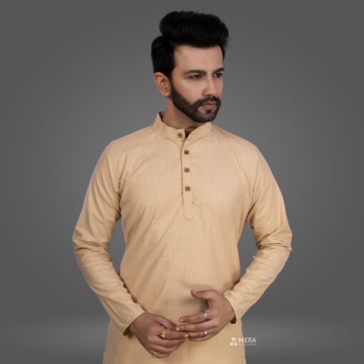 ''Mellow Buff Cotton Kurta Pajama''>