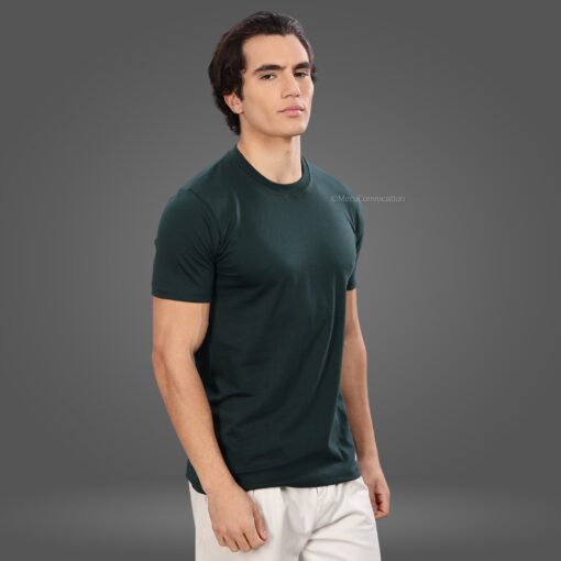 ''Bottle Green Premium Crew Neck Tee''>
