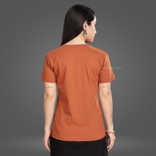 ''Brown Half Sleeve Women Tshirt''>