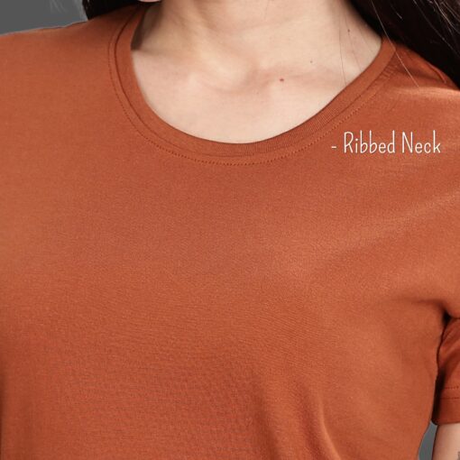 ''Brown Women Tshirt Rib''>
