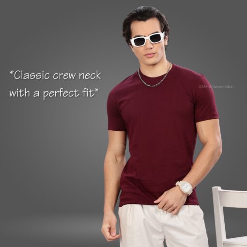 ''Burgundy Crew Neck Rib''>