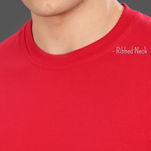''Cherry Red Crew Neck Rib''>