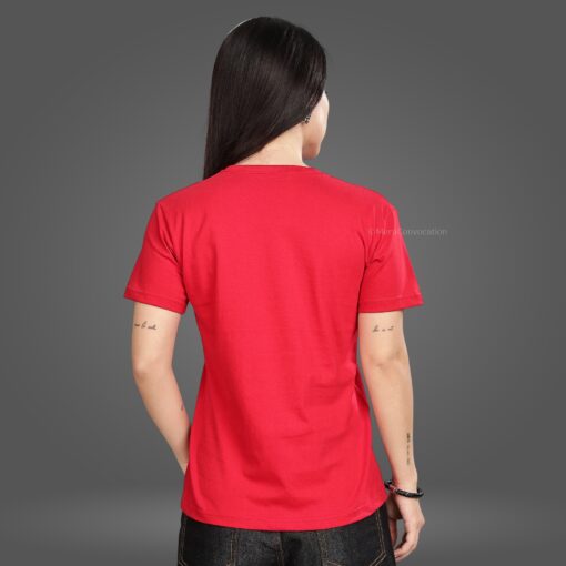 ''Cherry Red Half Sleeve Women Tshirt''>