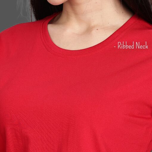 ''Cherry Red Women Tshirt Rib''>