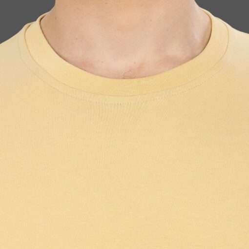 ''Cream Crew Neck Tee Rib''>