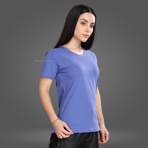 ''English Blue Tencel Premium Women Half Sleeve Tshirt''>
