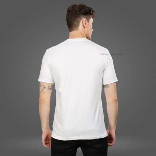 ''Milky White Half Sleeve Tee''>