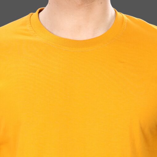 ''Mustard Yellow Crew Neck Tshirt Rib''>