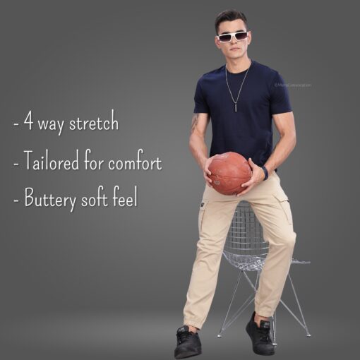 ''Navy Blue Round Neck Tshirt''>