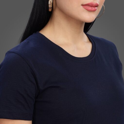 ''Navy Blue Women Tee Rib''>
