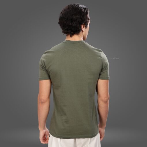 ''Olive Green Half Sleeve Tee''>