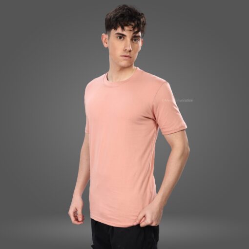 ''Peach Half Sleeve Tshirt''>