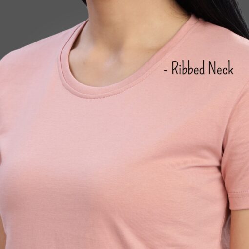 ''Peach Women Tshirt Rib''>